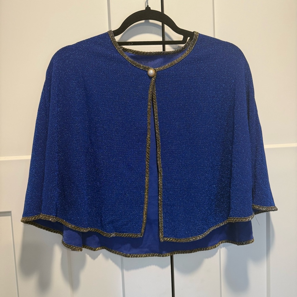 Sparkly Blue Women's Sweater Cape NEW